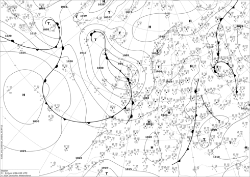 DWD Fronts Fr 14.06.2024 00 UTC