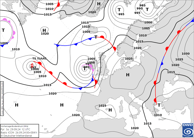 DWD Fronts Вс 29.09.2024 12 UTC