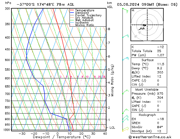 Model temps GFS We 05.06.2024 09 UTC