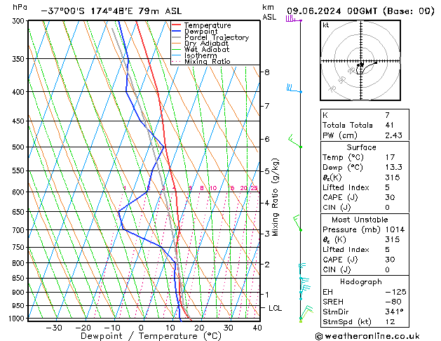 Model temps GFS Su 09.06.2024 00 UTC