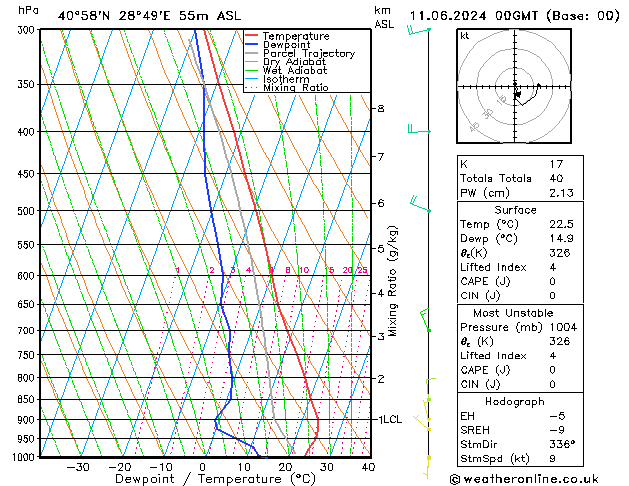 Model temps GFS Sa 11.06.2024 00 UTC