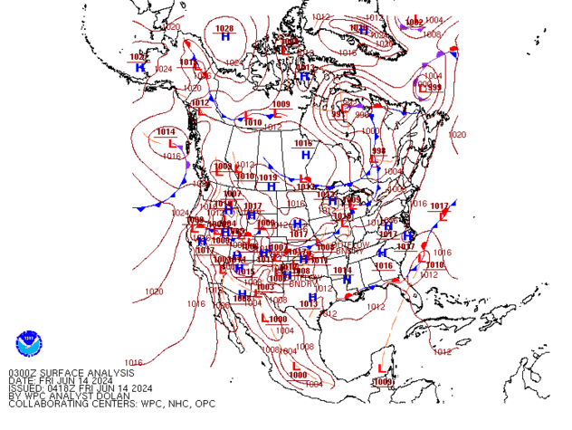 NCEP Fronts Fr 14.06.2024 06 UTC