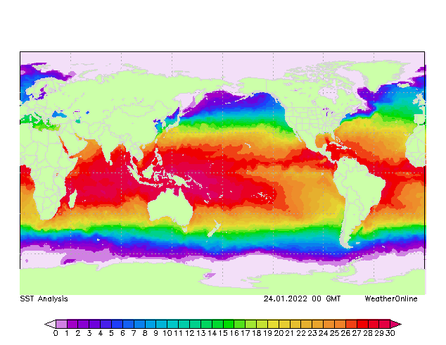 World SST Mo 24.01.2022 00 UTC