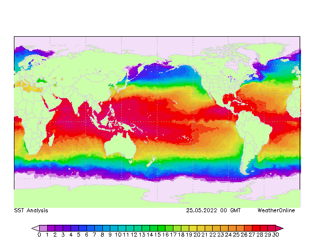 World SST We 25.05.2022 00 UTC