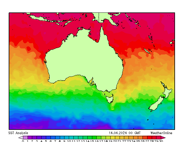 Австралия SST Вс 14.04.2024 00 UTC