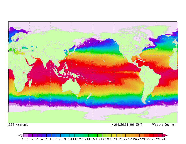 Mondo SST dom 14.04.2024 00 UTC