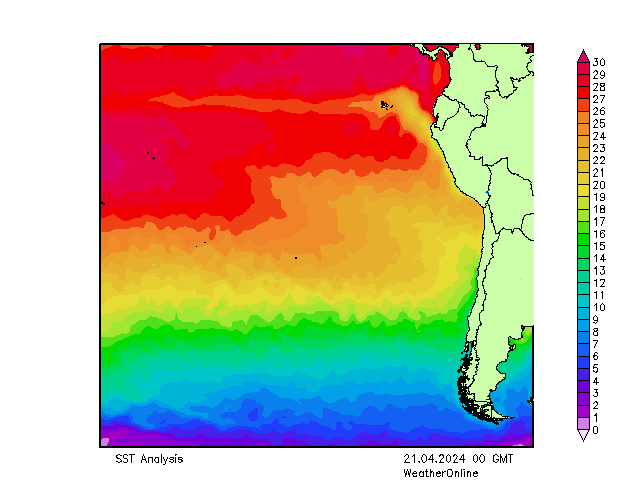 Pacífico SST dom 21.04.2024 00 UTC
