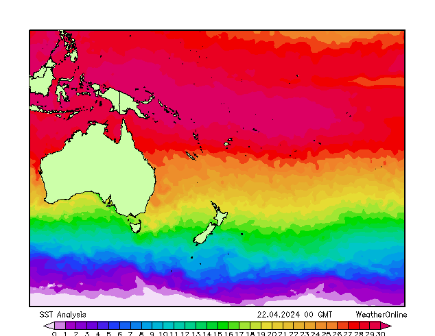 Pacífico SST lun 22.04.2024 00 UTC