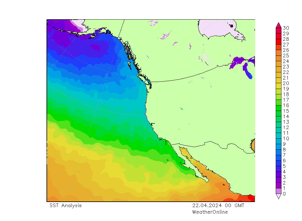 Pacific SST Mo 22.04.2024 00 UTC