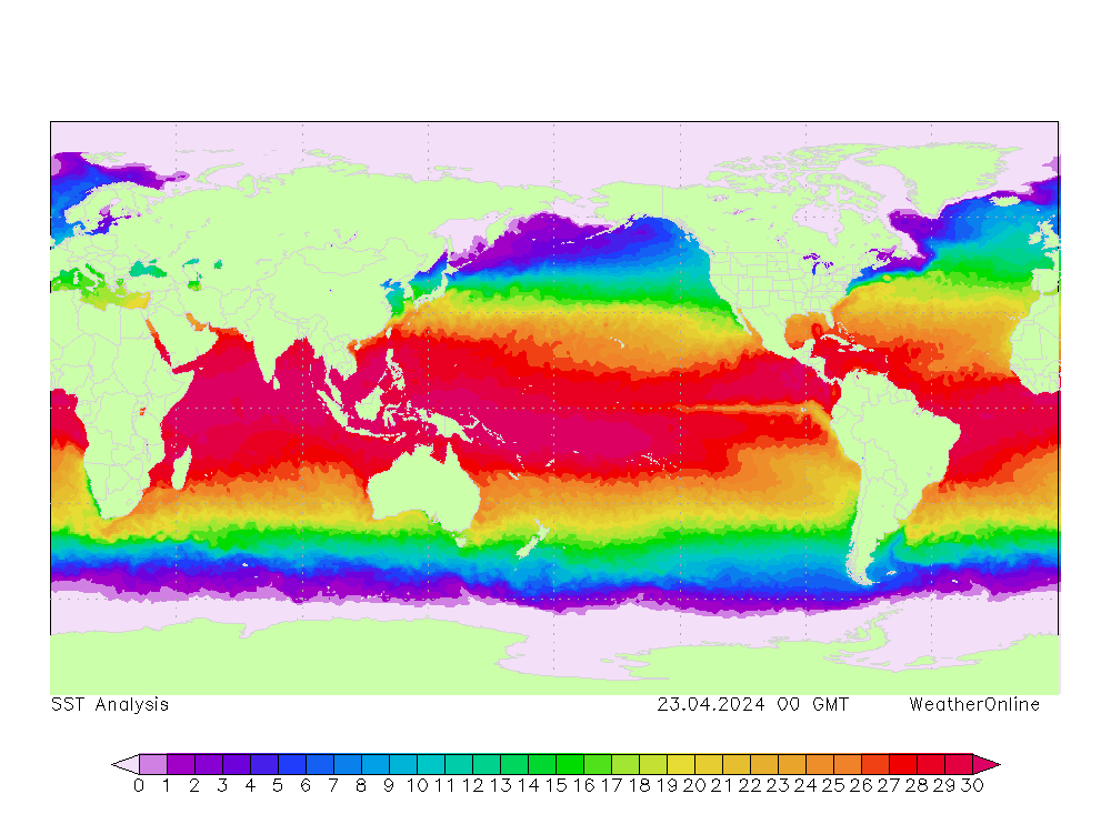 Mondo SST mar 23.04.2024 00 UTC