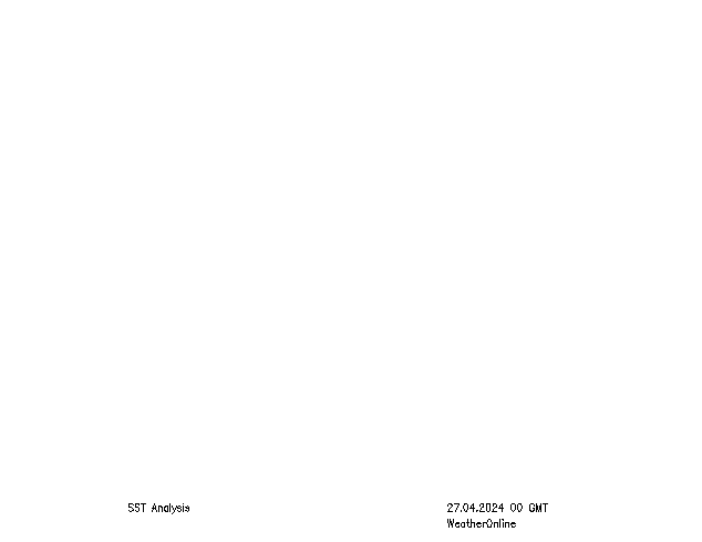 Тихий Океан SST сб 27.04.2024 00 UTC
