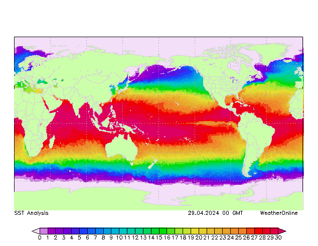 Dünya SST Pzt 29.04.2024 00 UTC