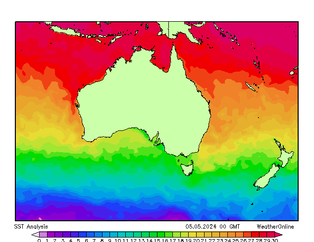 Australia SST Su 05.05.2024 00 UTC