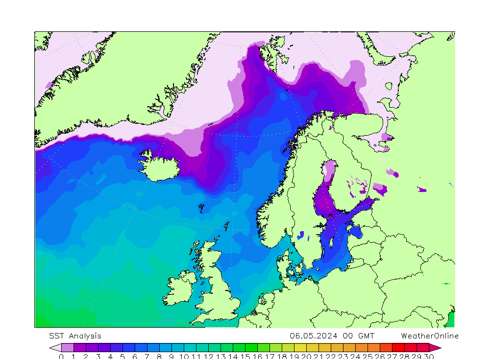 Atlantic North SST lun 06.05.2024 00 UTC