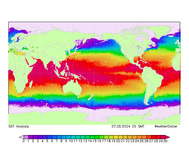 World SST Tu 07.05.2024 00 UTC
