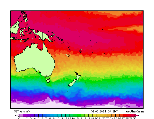 Pacifique SST jeu 09.05.2024 00 UTC
