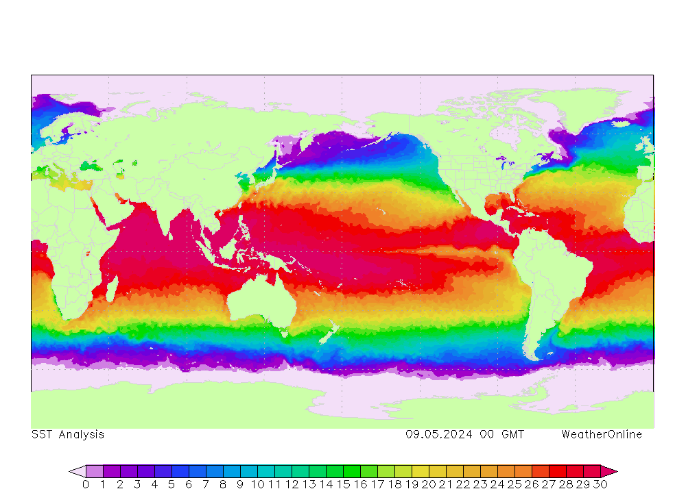 World SST Th 09.05.2024 00 UTC