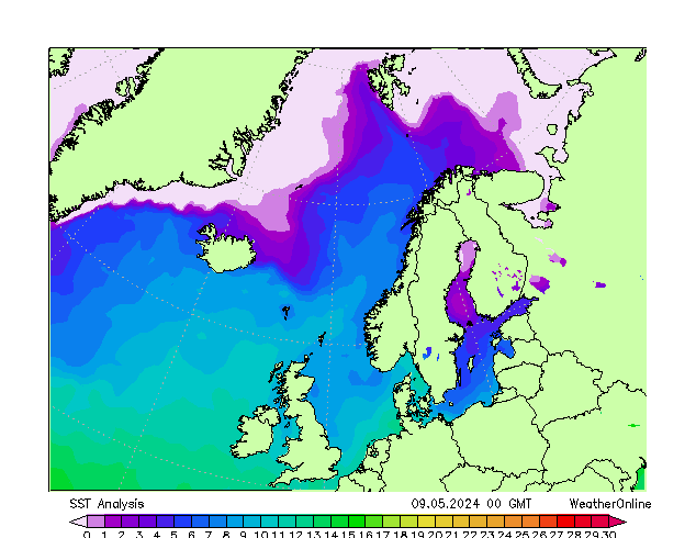 Atlantic North SST Per 09.05.2024 00 UTC
