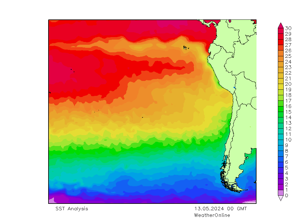 Pacific SST Mo 13.05.2024 00 UTC