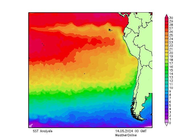 Pasifik SST Sa 14.05.2024 00 UTC
