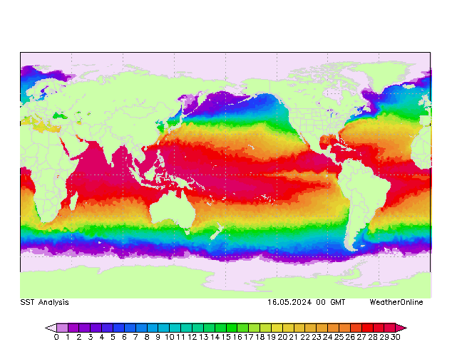 Dünya SST Per 16.05.2024 00 UTC