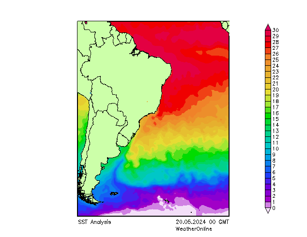 Atlantic Ocean SST  20.05.2024 00 UTC