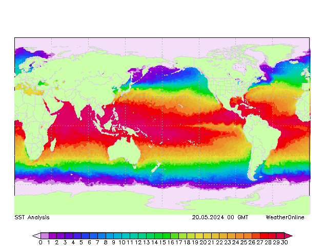 Dünya SST Pzt 20.05.2024 00 UTC