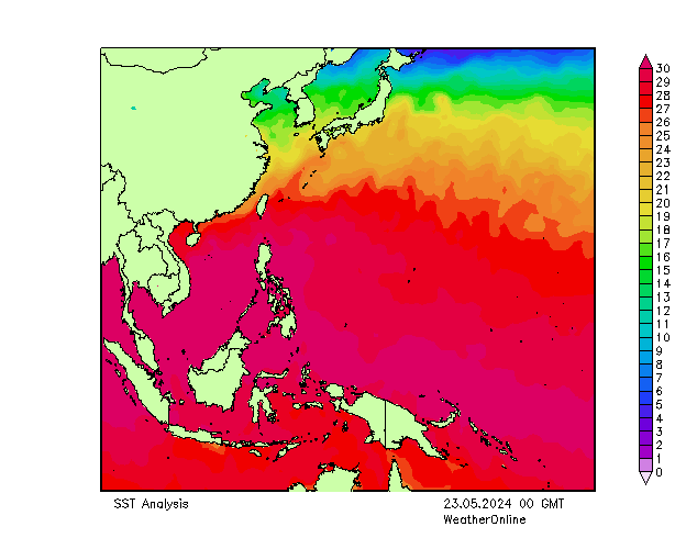 Pacific SST Th 23.05.2024 00 UTC