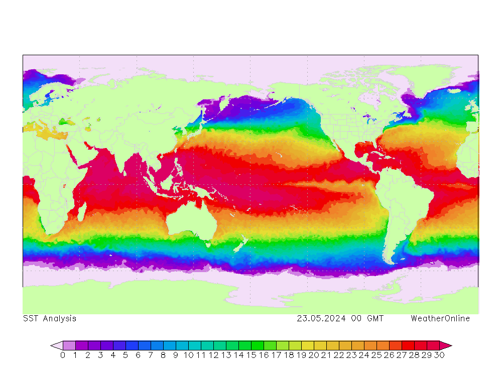 World SST Th 23.05.2024 00 UTC