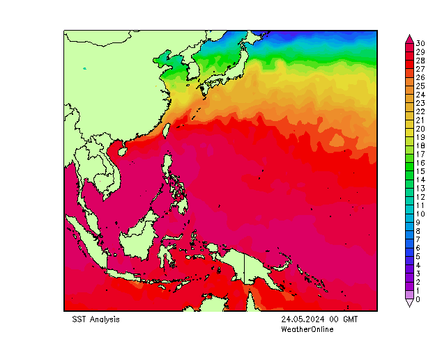 Pacific SST Fr 24.05.2024 00 UTC