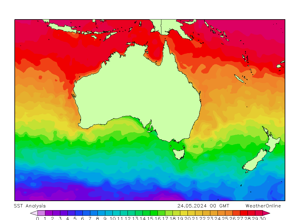 Australia SST ven 24.05.2024 00 UTC