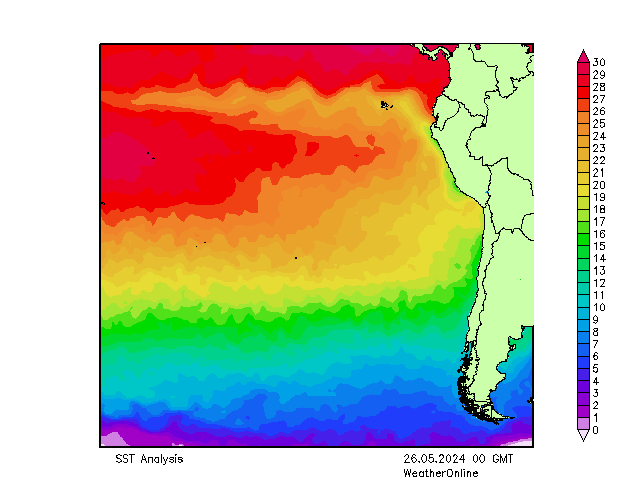 Pacífico SST Dom 26.05.2024 00 UTC