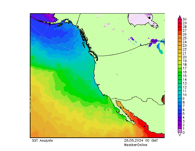Pacifique SST dim 26.05.2024 00 UTC