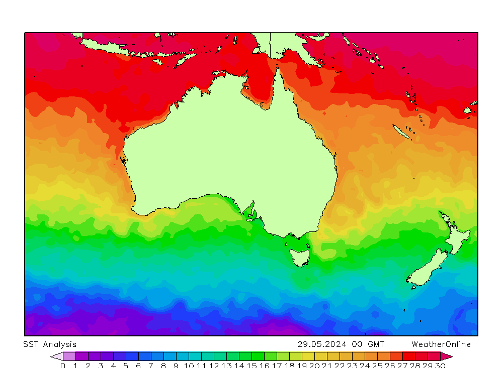 Australia SST We 29.05.2024 00 UTC