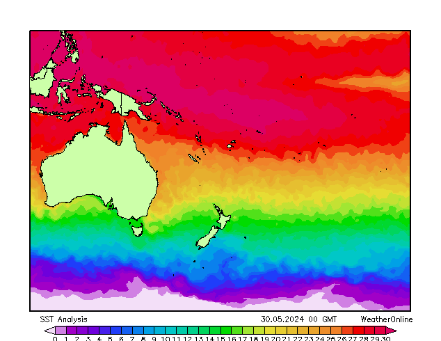 Pasifik SST Per 30.05.2024 00 UTC