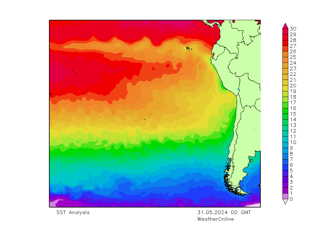 Pacifique SST ven 31.05.2024 00 UTC