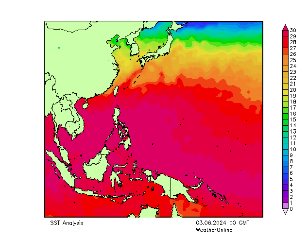 Pasifik SST Pzt 03.06.2024 00 UTC