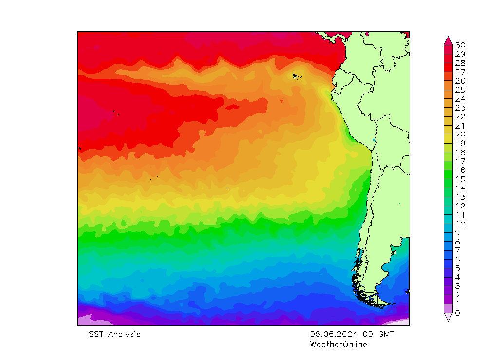 Pacifik SST St 05.06.2024 00 UTC