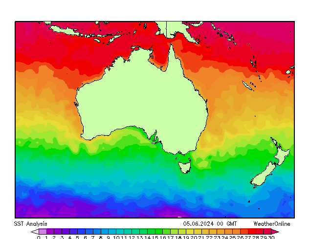 Australia SST mié 05.06.2024 00 UTC