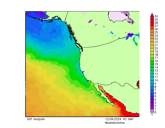 Pacífico SST Qua 12.06.2024 00 UTC