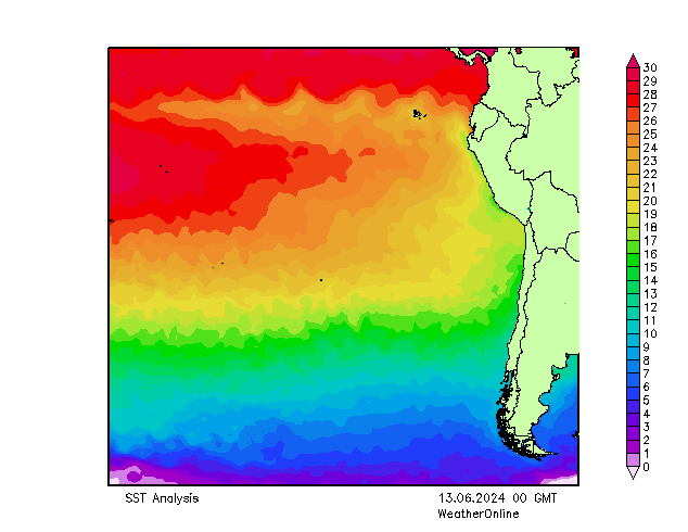 Pacífico SST jue 13.06.2024 00 UTC