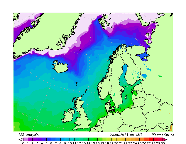 Atlantic North SST Per 20.06.2024 00 UTC