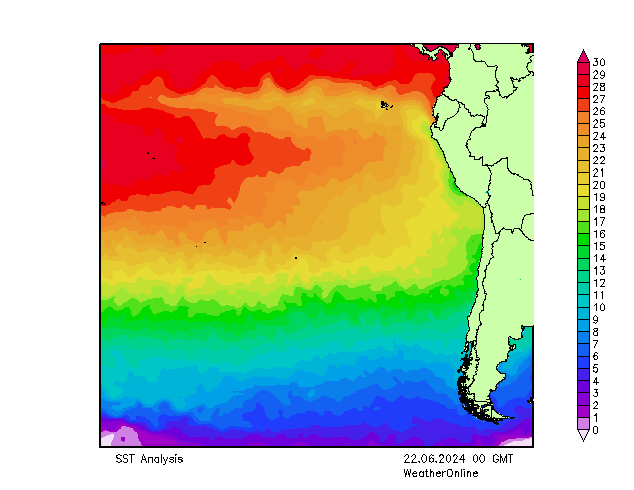 Pacifik SST So 22.06.2024 00 UTC