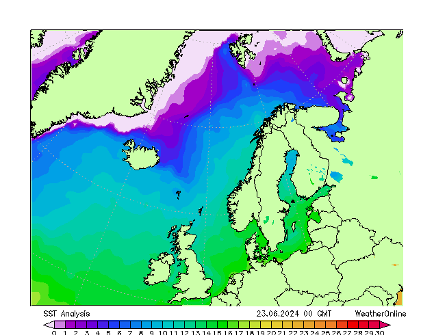 Atlantic North SST dim 23.06.2024 00 UTC