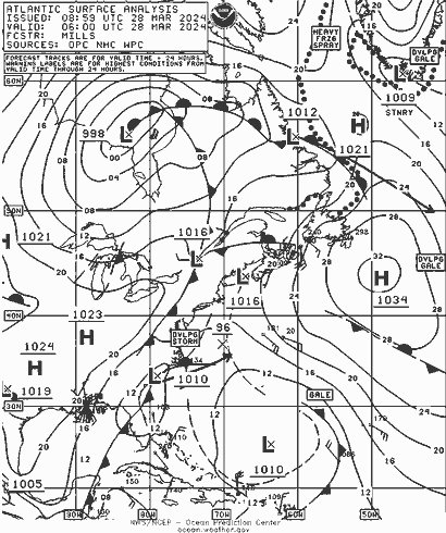 NOAA Fronts gio 28.03.2024 06 UTC