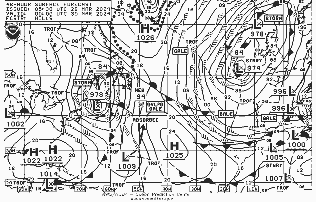 NWS Fronts sáb 30.03.2024 00 UTC