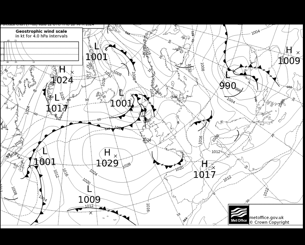 MetOffice UK Fronts Th 18.04.2024 12 UTC