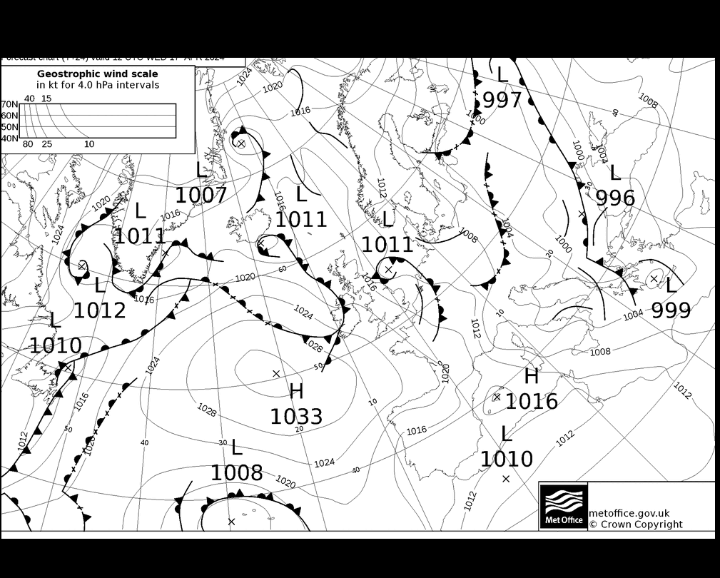 MetOffice UK Fronts mié 17.04.2024 12 UTC