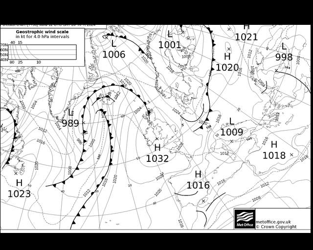 MetOffice UK Fronts Cts 20.04.2024 18 UTC