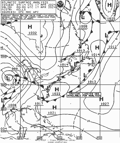 NOAA Fronts Qua 17.04.2024 00 UTC